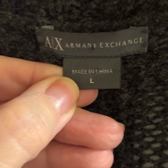 Armani Exchange Women’s Charcoal Gray Open-Front Belted Wool Cardigan, Size L - Picture 4 of 6